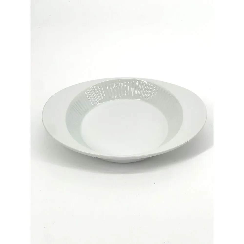 Dansk Fluted White Cafe Augratin Baking Dish Ribbed Shallow Casserole Japan 10”